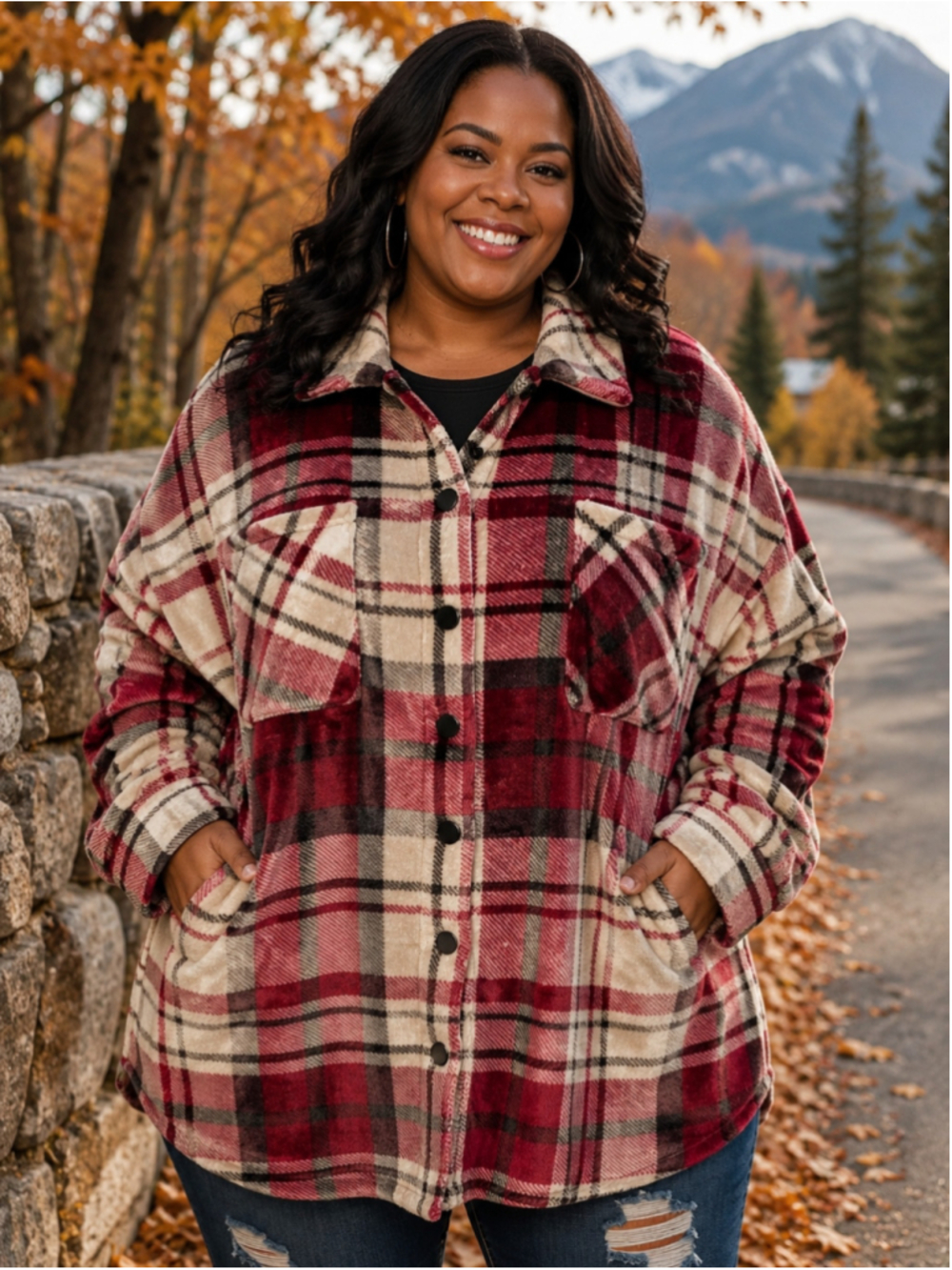 TORRID Plaid Flannel Shacket Women’s Plus Size 3X Red Beige - Picture 1 of 7